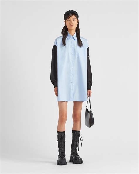 sky blue prada dress|Sky Blue/black Poplin Mini.